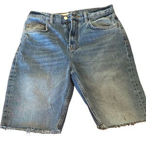 Pilcro Blue Distressed Denim Bermudas